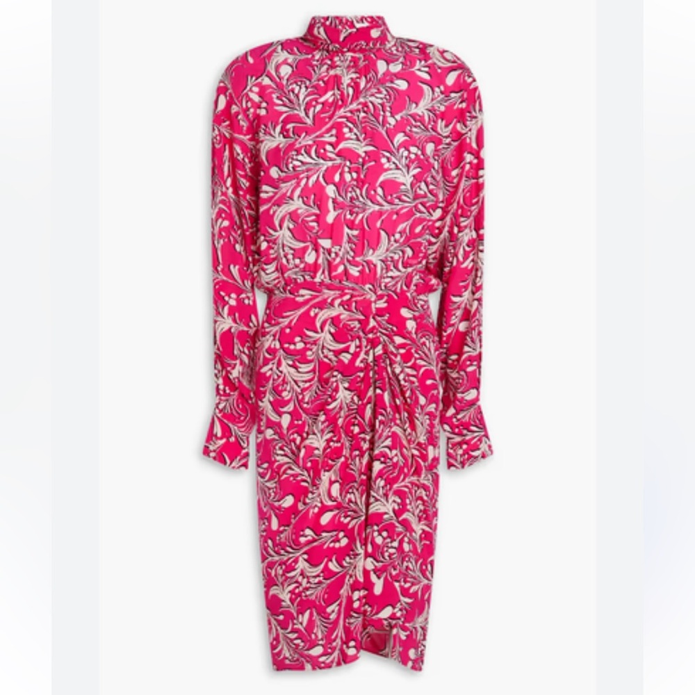 ISABEL MARANT ÉTOILE Coline draped printed crepe de chine dress - Picture 4 of 13